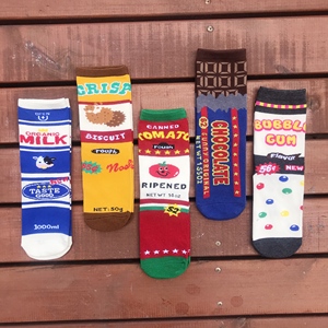 欧美ins港风韩国ulzzang牛奶盒子学院风情侣原宿滑板女长筒棉袜子