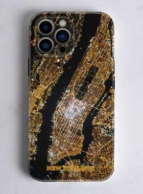 纽约城市夜景创意手机壳适用iPhone16ProMax小众newyorkcity小米15苹果14IQOONEO10防摔IMD红米K80VIVO华为男