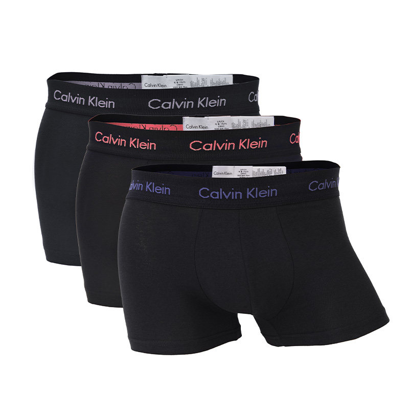 Calvin Klein/凯文克莱男士内裤三条装中腰休闲舒适四角内裤透气