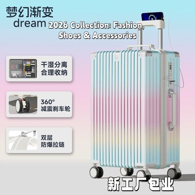 新款亮面行李箱20寸拉杆登机箱24大容量万向轮旅行密码箱DF29