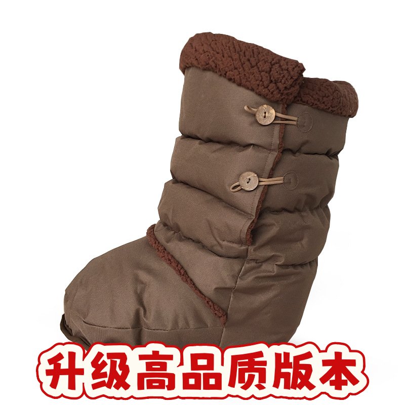 居家加厚冬季保暖宝高帮加厚长毛绒双脚暖脚靴子SS38