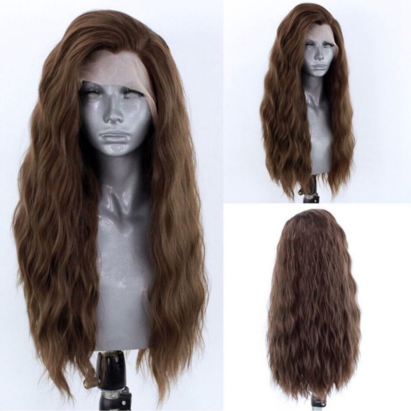 棕色自由分蕾丝 brown front lace long hair cos wigs小红书