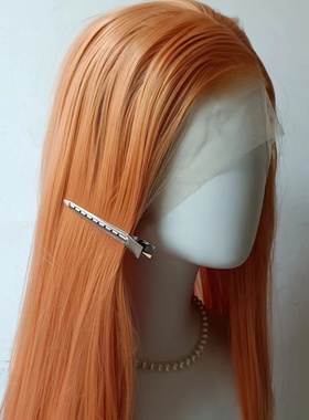 【手勾cos假发】13×4大蕾丝Cos表演高温丝假发毛胚 金橙色