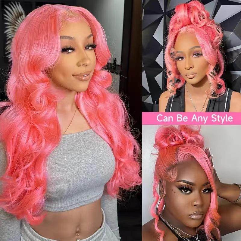 粉色自由分蕾丝假发 front lace long hair Cosplay pink wig