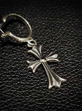 ROCKAGE纯银S925朋克风格经典大号十字架男神女神同款耳钉耳环