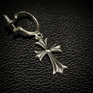 耳钉耳环 大号十字架男神女神同款 ROCKAGE纯银S925朋克风格 经典