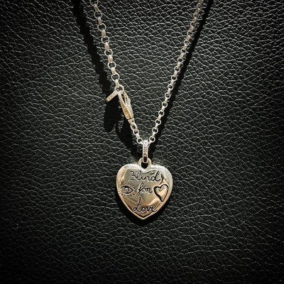 无畏的爱花鸟纯银925项链