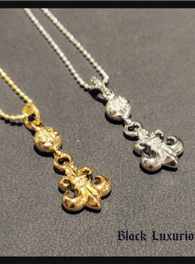 Black Luxurious电镀22K18K风格球型十字架童军花经典项链