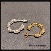 Black Luxurious电镀22K18K925纯银针多十字架花朋克耳环耳钉