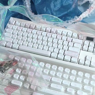 狼蛛 MOA奶霜键帽圆润可爱少女浅粉色适配wooting 磁轴小蜜蜂键盘
