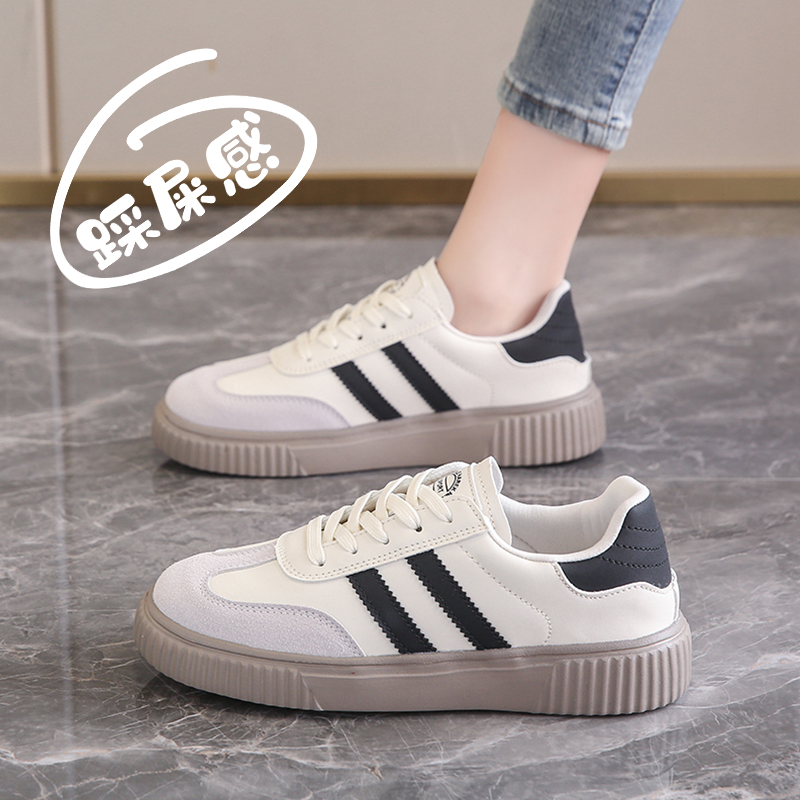 踩屎感真皮板鞋女2025新款德训鞋