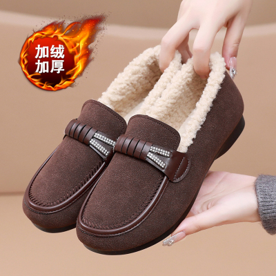 老北京布鞋女加绒妈妈棉鞋