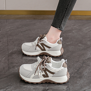 春款阿甘女鞋耐磨户外运动跑步鞋2026新款轻便防滑旅游小白鞋网面