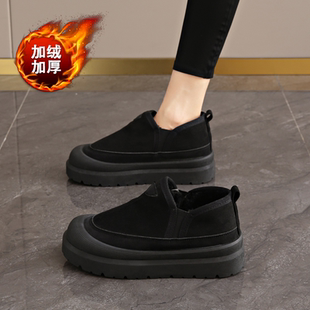 防水防滑软底黑色厨房工作鞋 冬季 久站不累脚 女加绒棉鞋 老北京布鞋