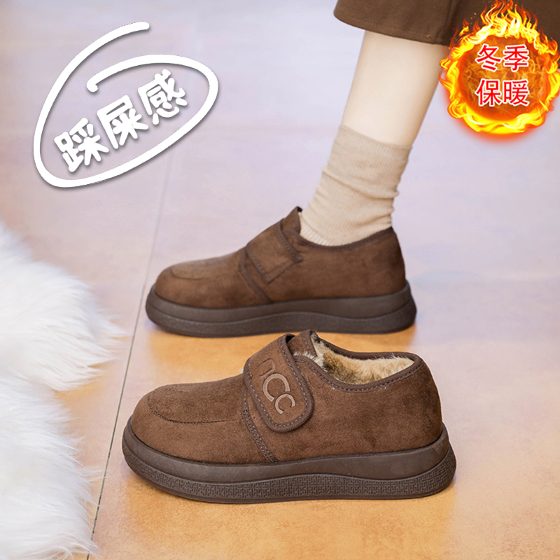 加绒老北京布鞋女冬季加厚保暖妈妈棉鞋防滑软底奶奶鞋外穿老人鞋