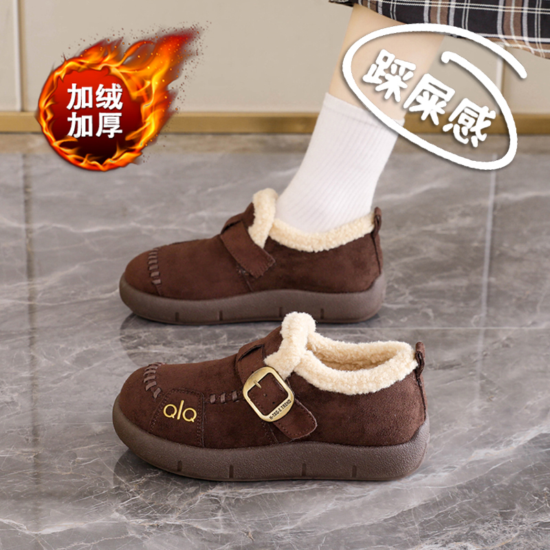 老北京布鞋女棉鞋2025冬季新款保暖妈妈雪地靴防滑加绒加厚勃肯鞋