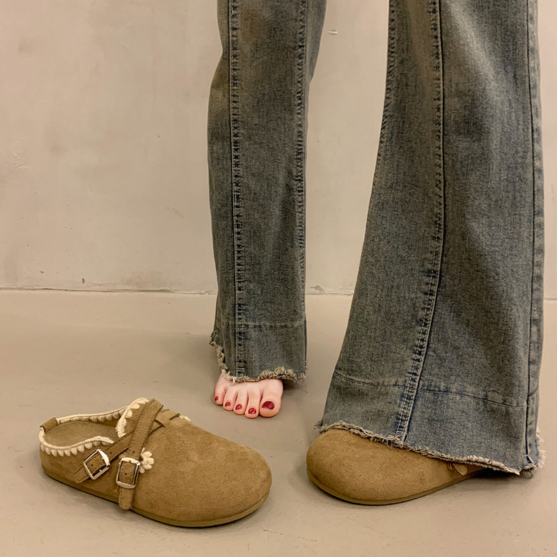 复古风全包勃肯鞋女一脚蹬平底双扣带防滑舒适女鞋,女鞋,勃肯鞋/软木鞋,淘宝优惠券,粉丝福利购,淘宝优惠卷