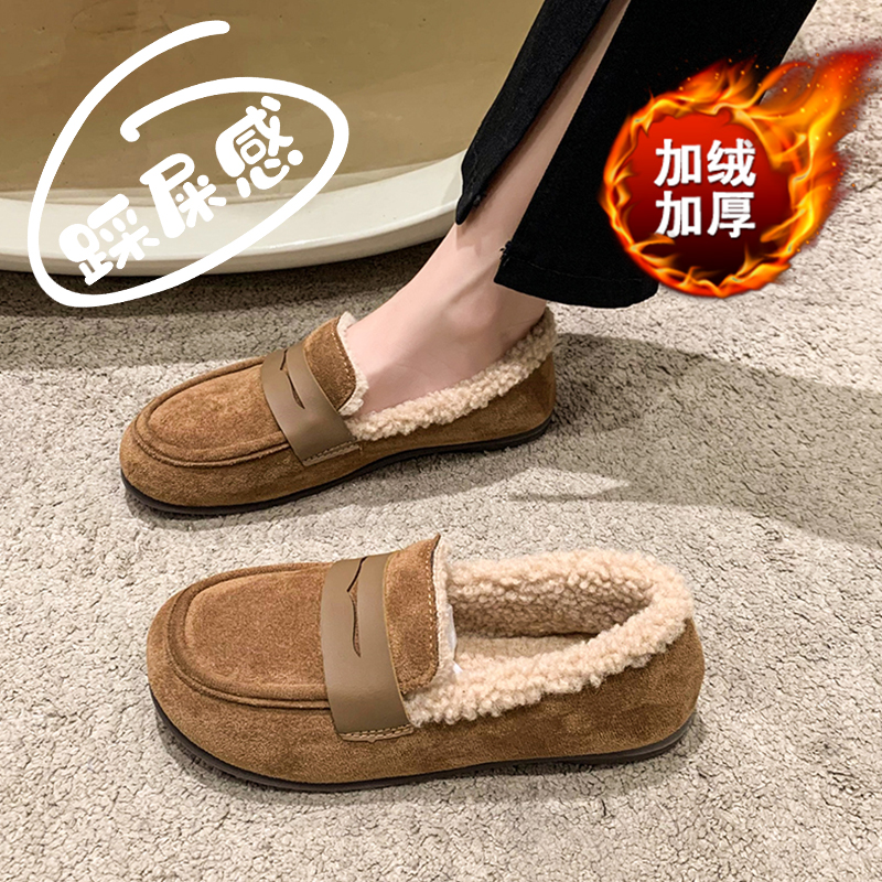 老北京布鞋女冬季加绒棉鞋大码41到43外穿孕妇鞋防滑妈妈豆豆鞋44