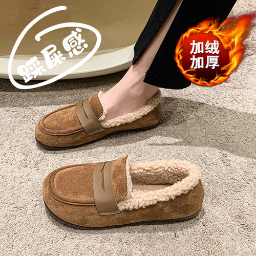 老北京布鞋女冬季加绒棉鞋大码41到43外穿孕妇鞋防滑妈妈豆豆鞋44