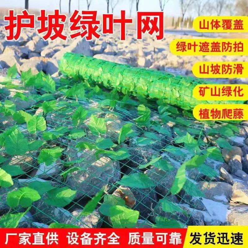 成都仿真绿叶网山体绿色矿山绿化装饰网/彩色防护网