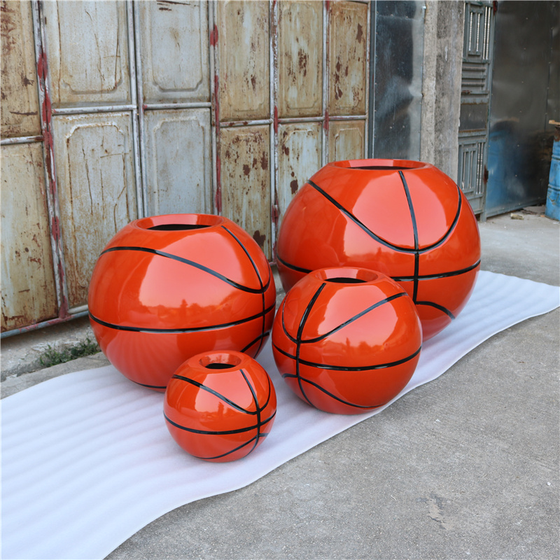 创意篮球造型玻璃钢花盆