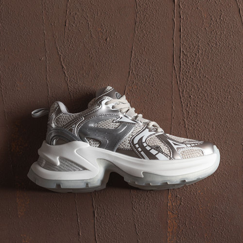 林小小家银色老爹鞋女2024新款