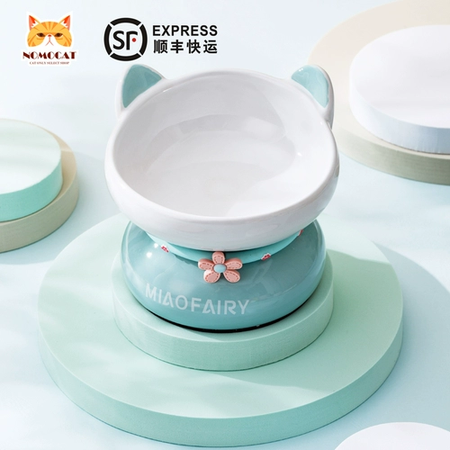 Meow Sian'er Ceramic Cat Bowl для защиты шейного отдела позвоночника Диагональный рот миска для собак может быть перевернута для питомца кошачья корма чаша