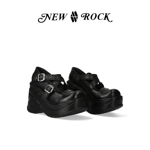 newrock新款官方小众厚底绑带