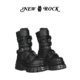 NewRock西班牙潮牌明星同款 小众设计暗黑朋克哥特中筒金属厚底靴
