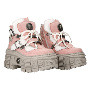 NewRock西班牙潮牌希林同款限定配色朋克风撞色松糕厚底高帮鞋