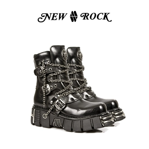 NEWROCK, официальная аутентичная рабочая одежда ручной работы в стиле ретро в стиле панк с металлической цепочкой и короткой трубкой, обувь на толстой подошве