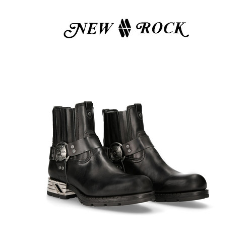 newrock官方正品复古简约骑士靴