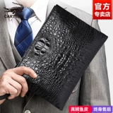 Мужская сумка с петлей на руку, упаковка, мобильный телефон, вместительный и большой бумажник, маленькая сумка клатч, крокодил, из натуральной кожи