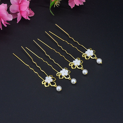发簪合金古风复古小U簪头饰簪子