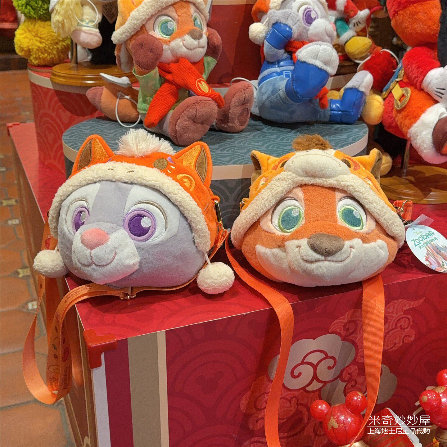 上海迪士尼代购马年2026新春疯狂动物城朱迪尼克毛绒单肩斜挎包