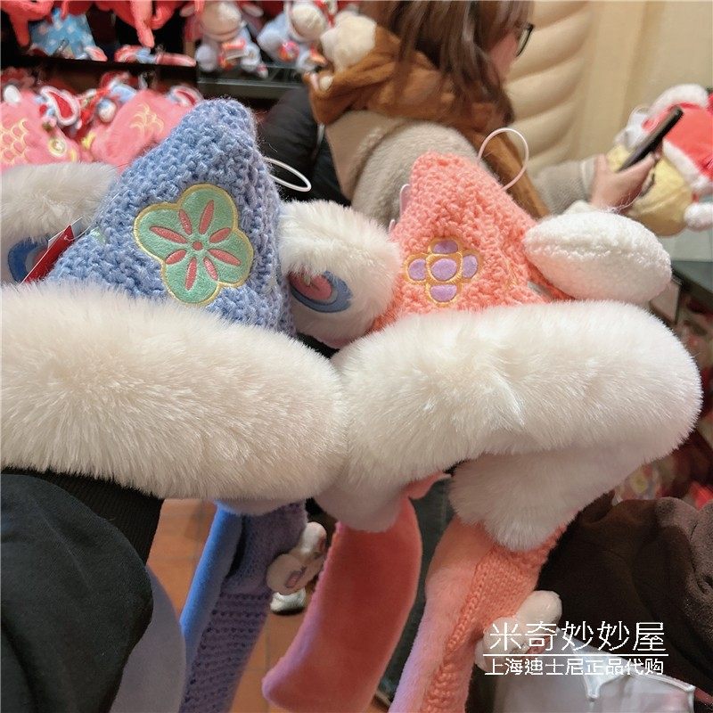 上海迪士尼乐园国内代购2025新春维尼跳跳虎卡通毛绒帽子礼物帽