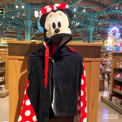 迪士尼米妮米奇成人连帽浴袍披风