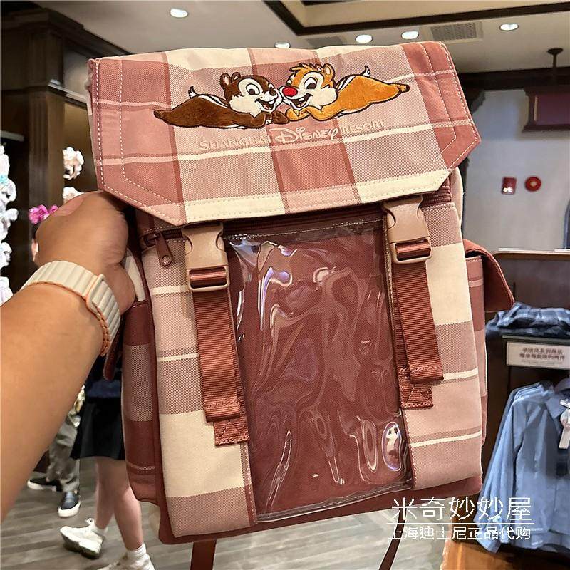 上海迪士尼乐园国内代购奇奇蒂蒂学院风双肩包背包书包卡通包
