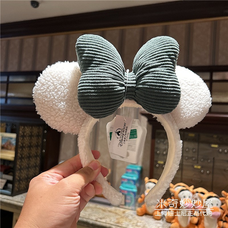 上海迪士尼米妮毛绒卡通发箍