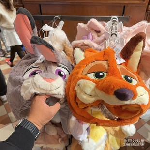 上海迪士尼乐园国内代购 疯狂动物城朱迪尼克毛绒头套保暖帽子礼物