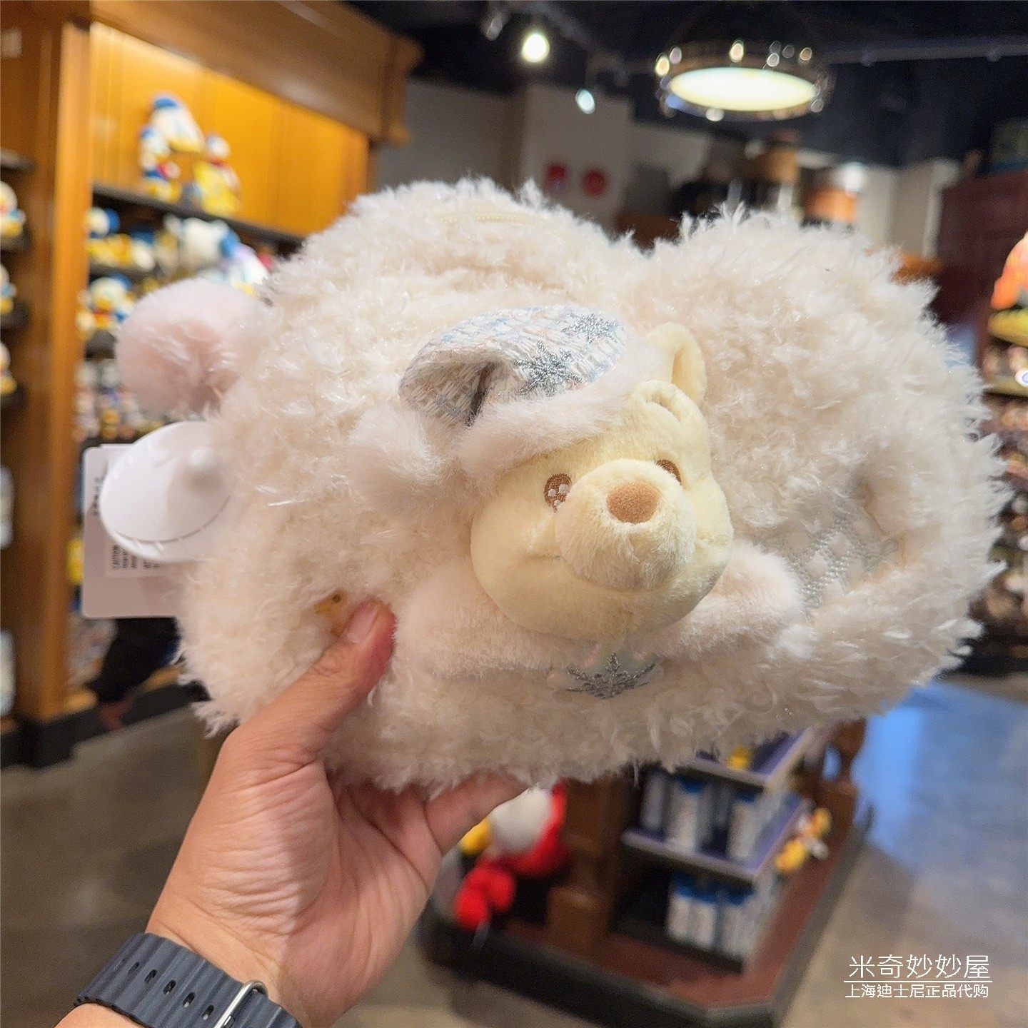 上海迪士尼乐园国内代购2025冬日圣诞维尼噗噗小熊卡通化妆包礼物