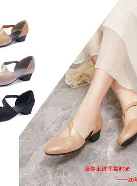 真皮玛丽珍鞋女鞋雅氏时尚百搭平底时装凉鞋罗马鞋法式单鞋4RG6