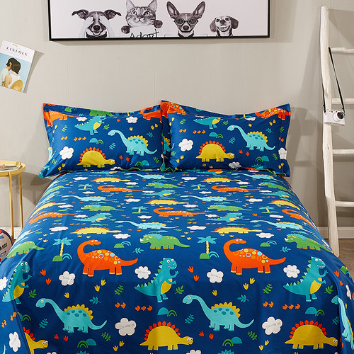恐龙床单卡通100%全棉儿童