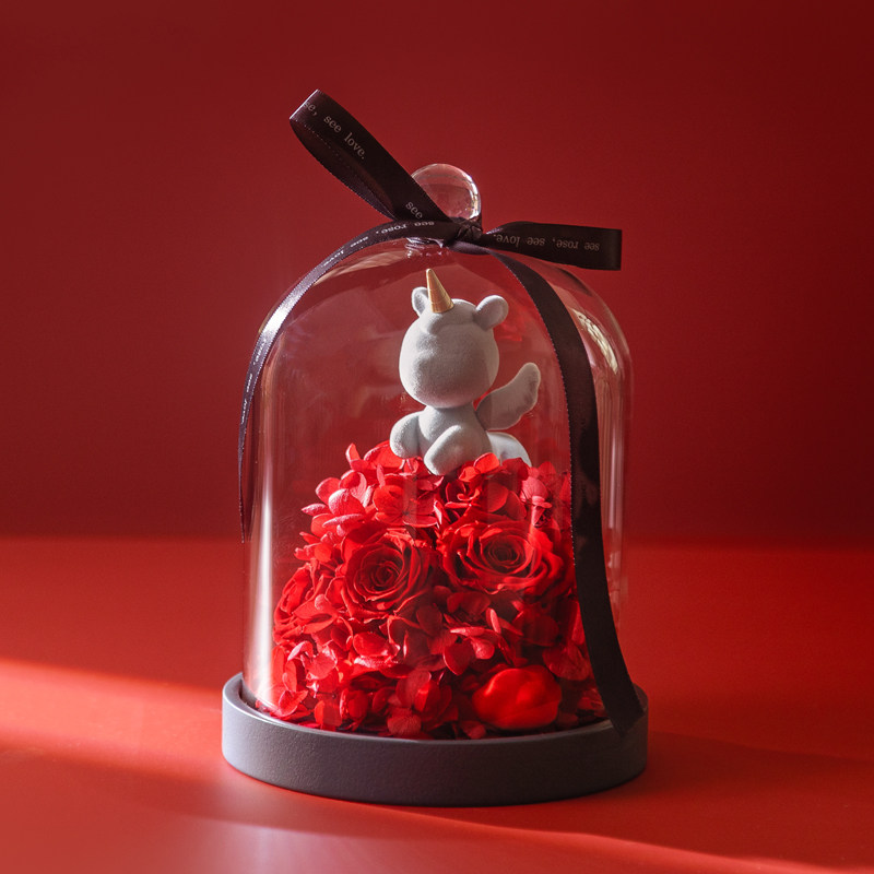 seerose西罗斯独角兽永生花玫瑰送女生朋友爱人圣诞节生日礼物