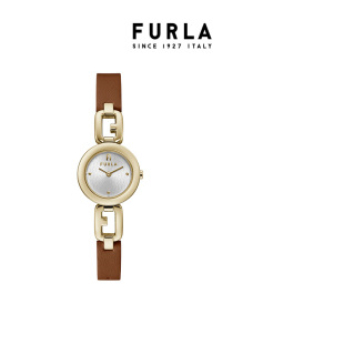 石英女表25MM FURLA芙拉手表意大利风皮质棕色时尚 节日礼物