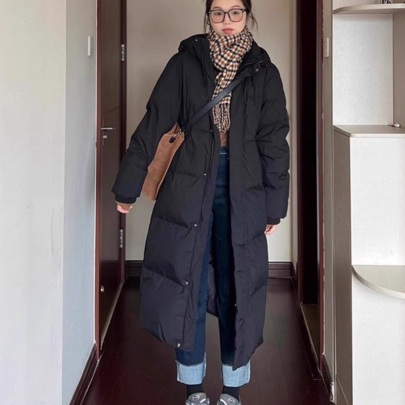 2025新款羽绒服女款冬季韩版小个子中长款过膝加厚保暖面包服外套