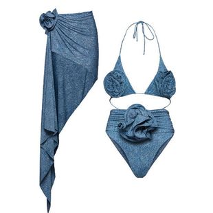 三件套2025分体外贸裙子女显瘦 锦纶套装 新款 欧美泳衣比基尼泳装