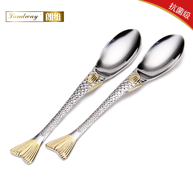 朗维不锈钢中式年年有余勺子调羹