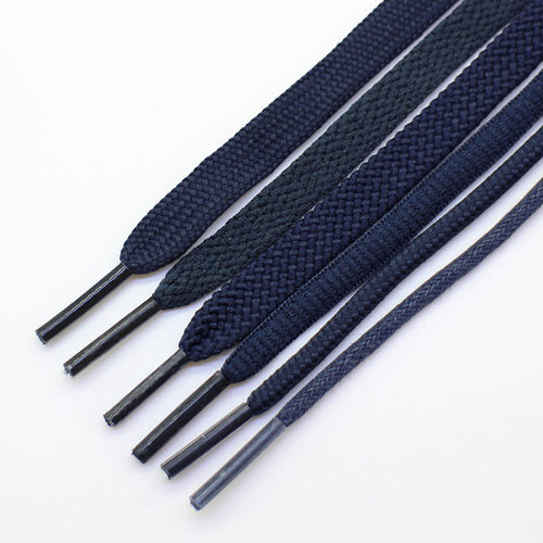 藏青色深蓝色鞋带扁平圆形