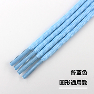 普浅蓝色鞋带绳男女圆形马丁靴登山篮球帆布运动休闲大头皮鞋高帮